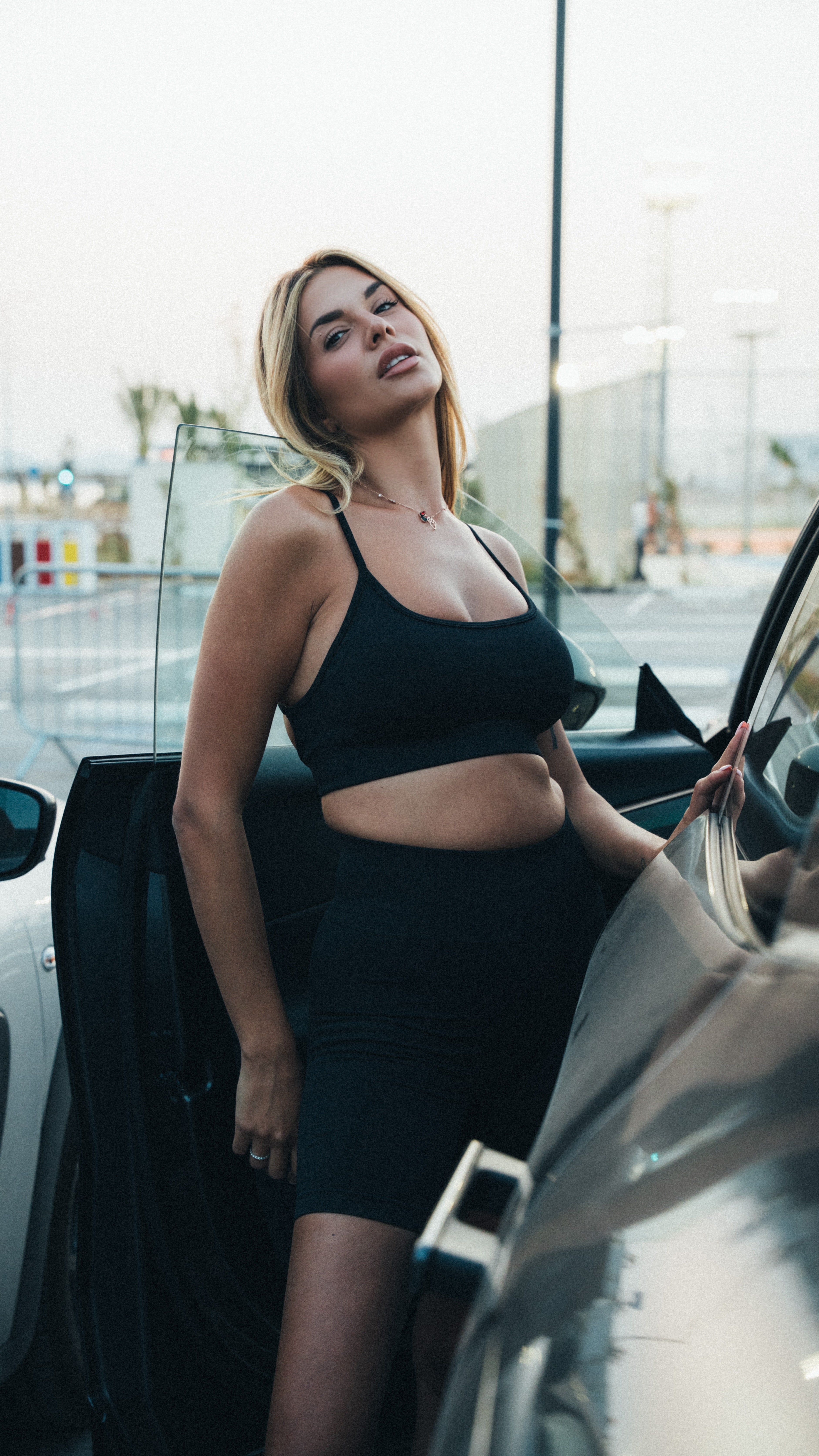 KYM Strappy Crop Top Black - full look