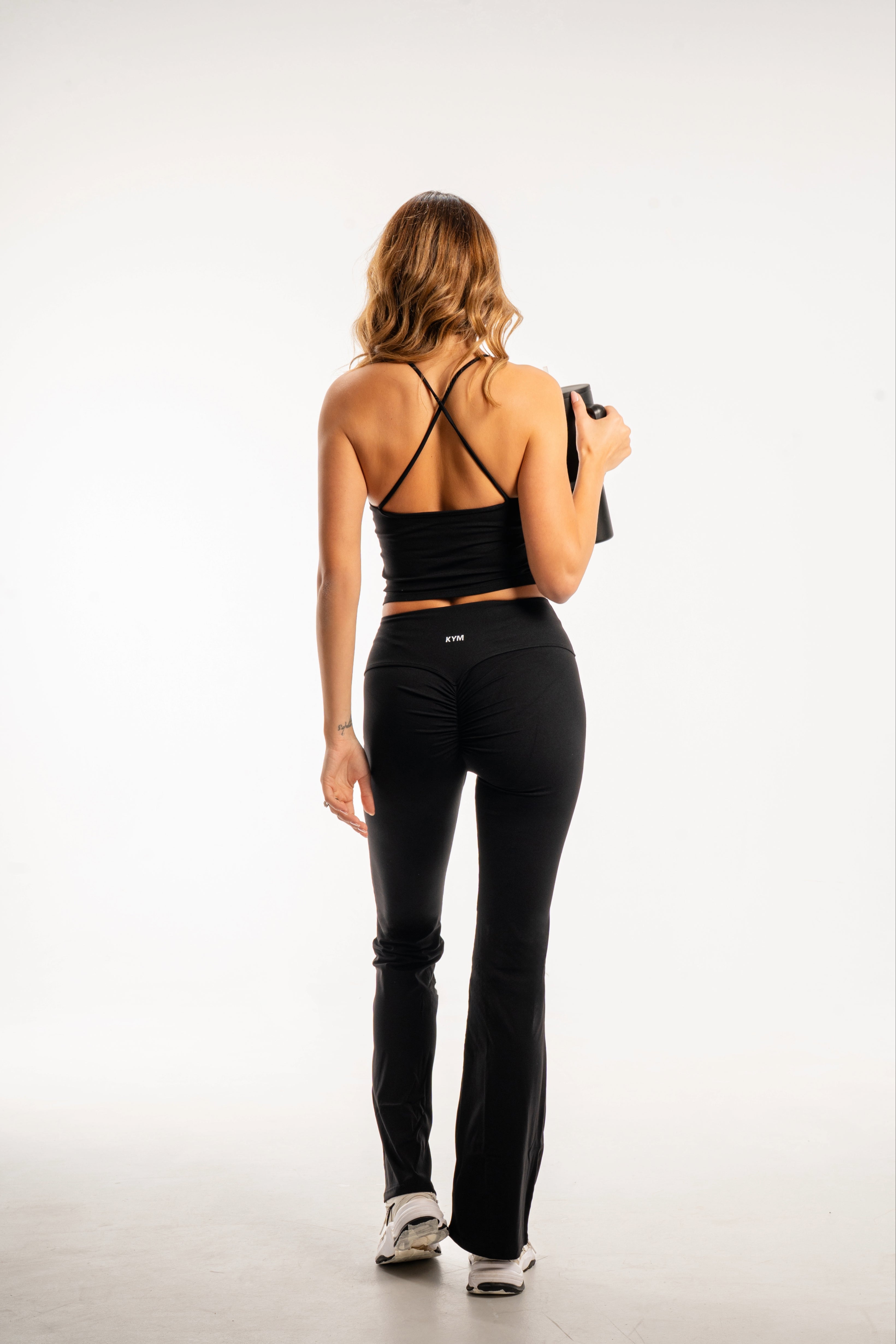 Ψηλόμεσο Καμπάνα Παντελόνι KYM - Μαύρο 0018