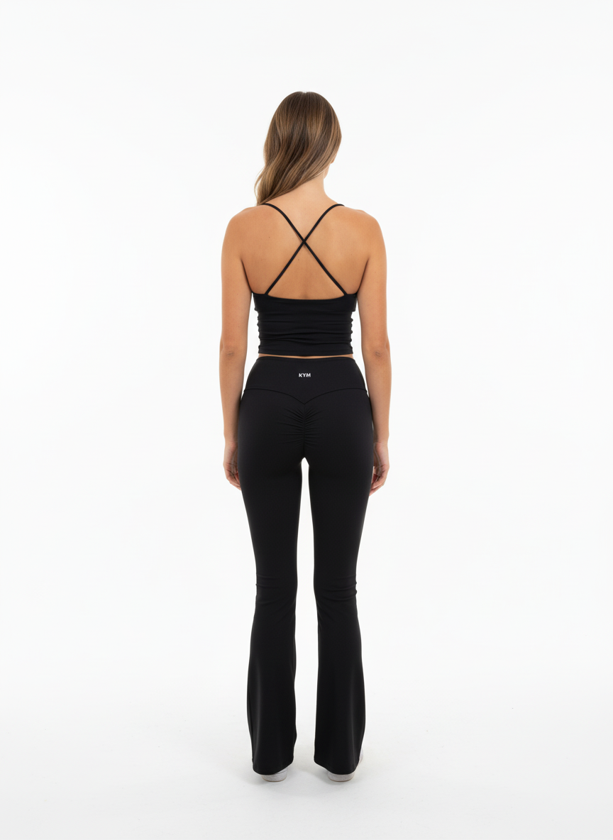 Αθλητικό Τοπ με Ενίσχυση KYM - Μαύρο & Μπεζ 0018