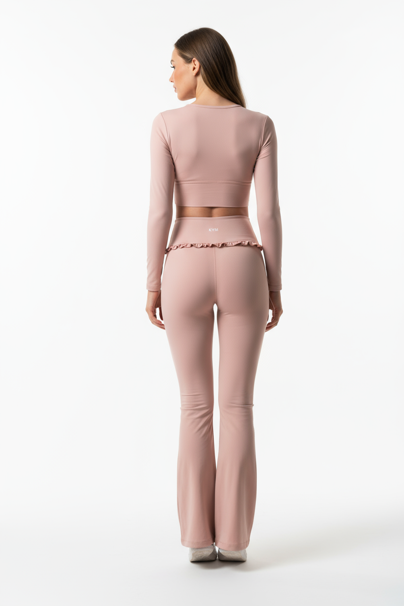 Ροζ Ψηλόμεσο Καμπάνα Παντελόνι KYM 0191