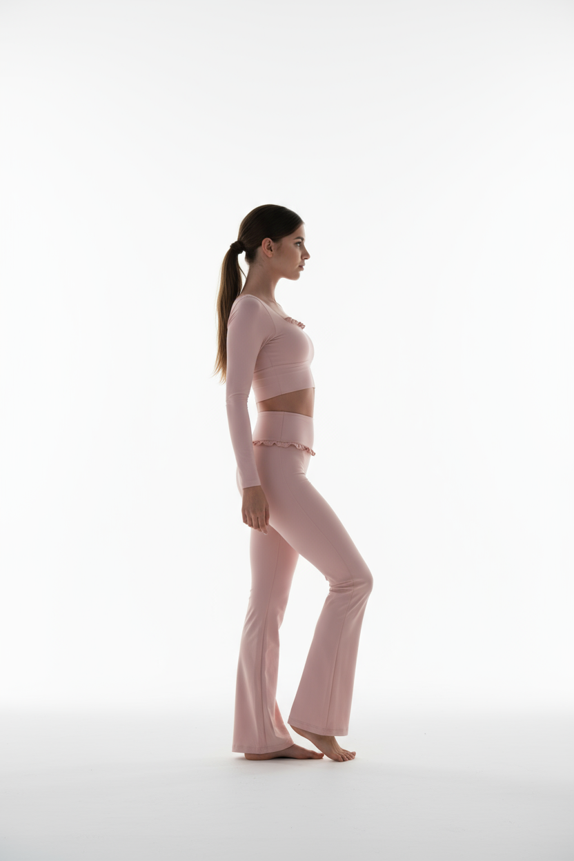 Ροζ Ψηλόμεσο Καμπάνα Παντελόνι KYM 0191