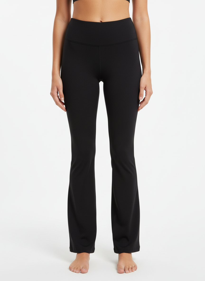 Ψηλόμεσο Καμπάνα Παντελόνι KYM - Μαύρο & Μπεζ 0018