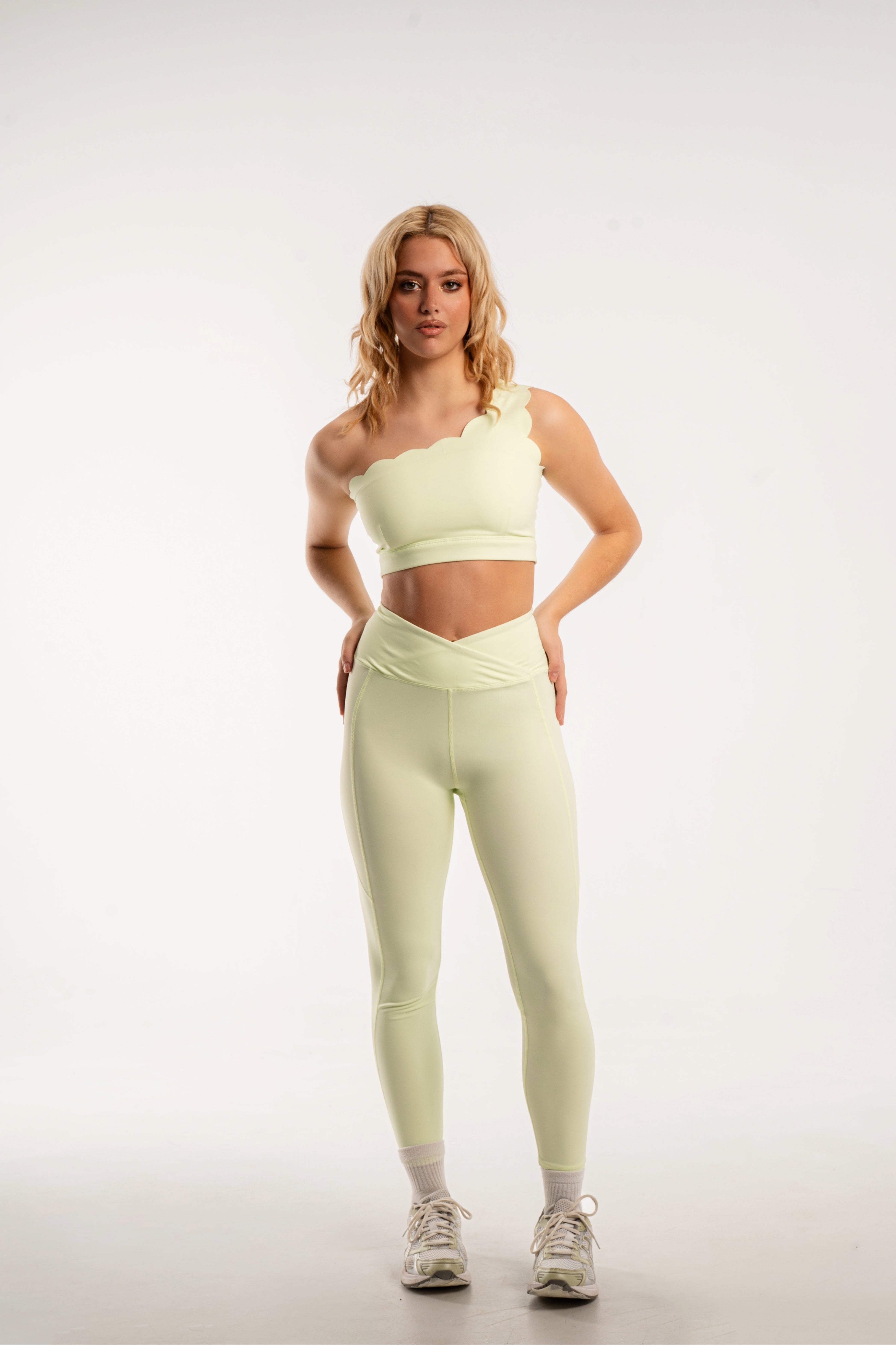 Wave Fitness with one-shoulder sports bra