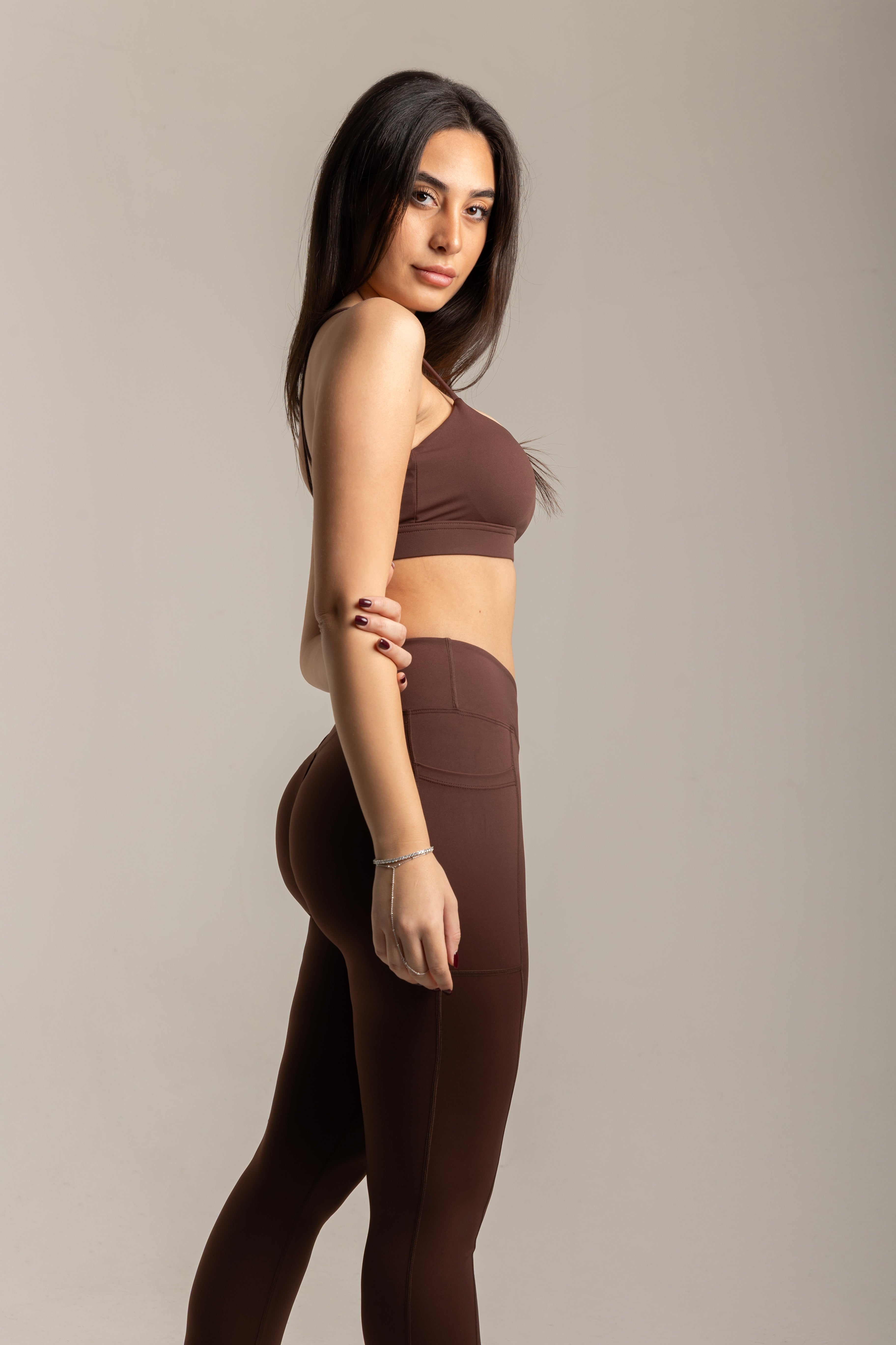 Brown Sports Top with Reinforcement KYM ​​0205