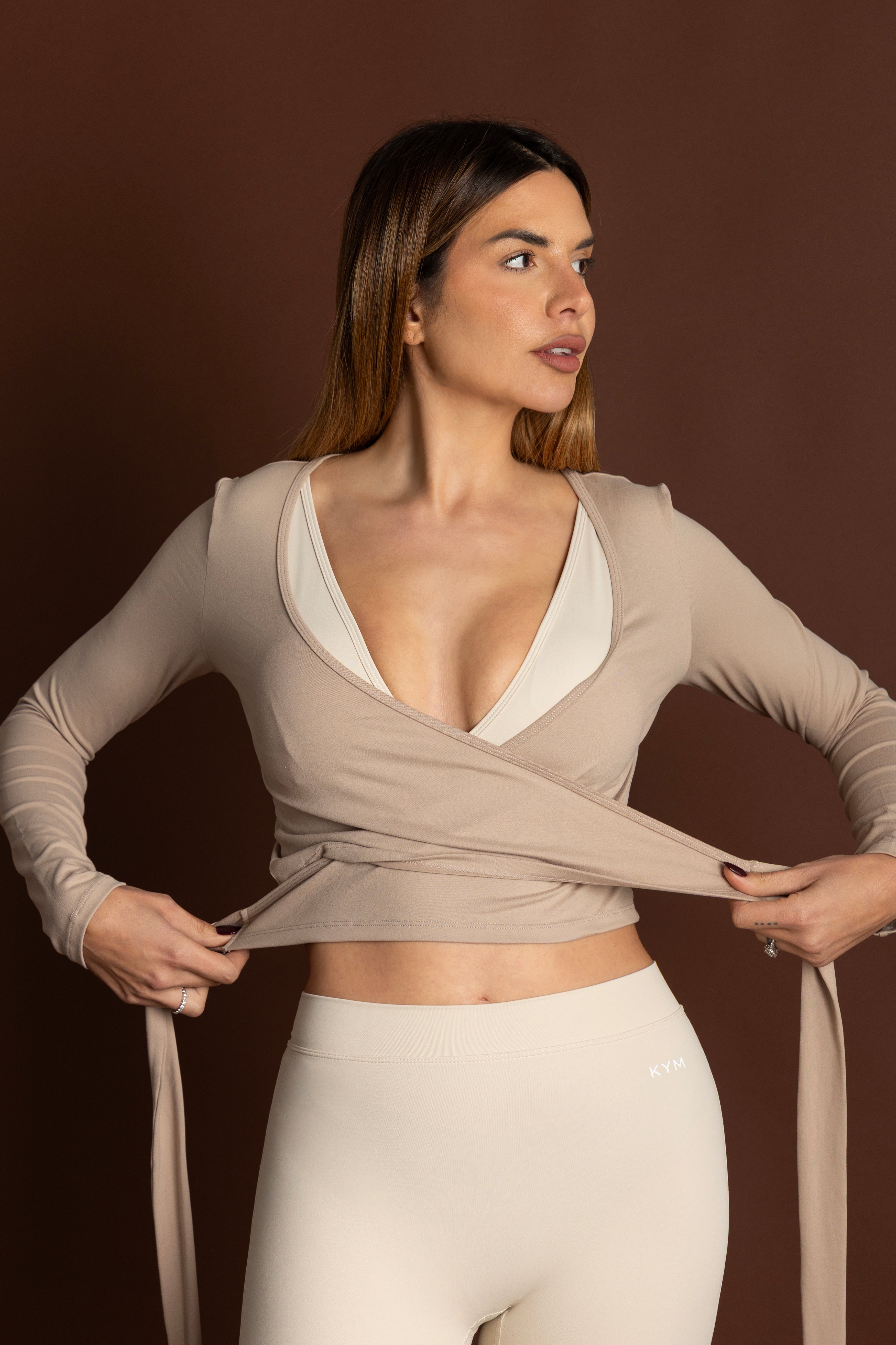 Βανίλια Ζακετάκι Wrap με Μπλέξιμο - 0101