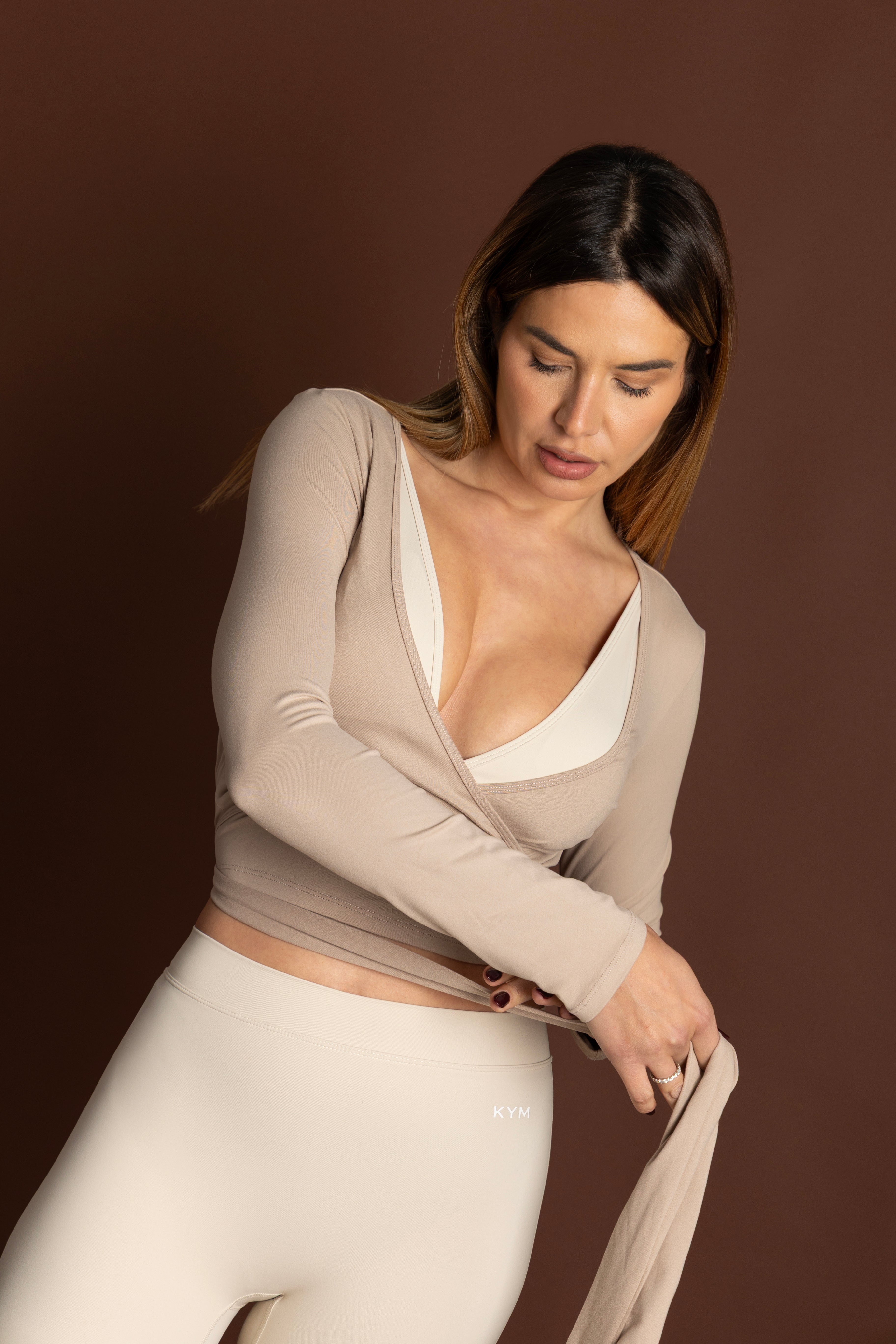 Βανίλια Ζακετάκι Wrap με Μπλέξιμο - 0101