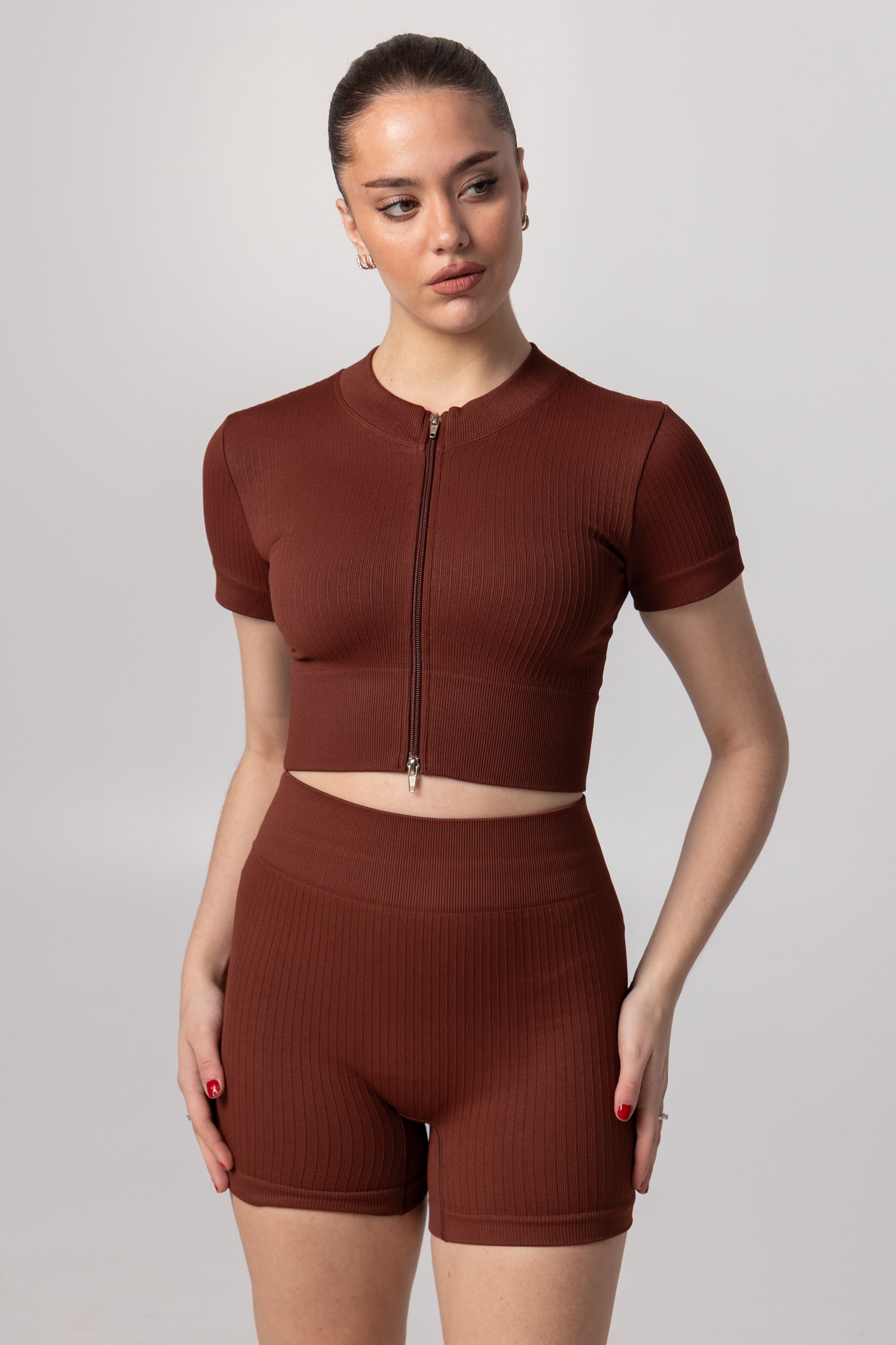 Ribbed High Waist Shorts