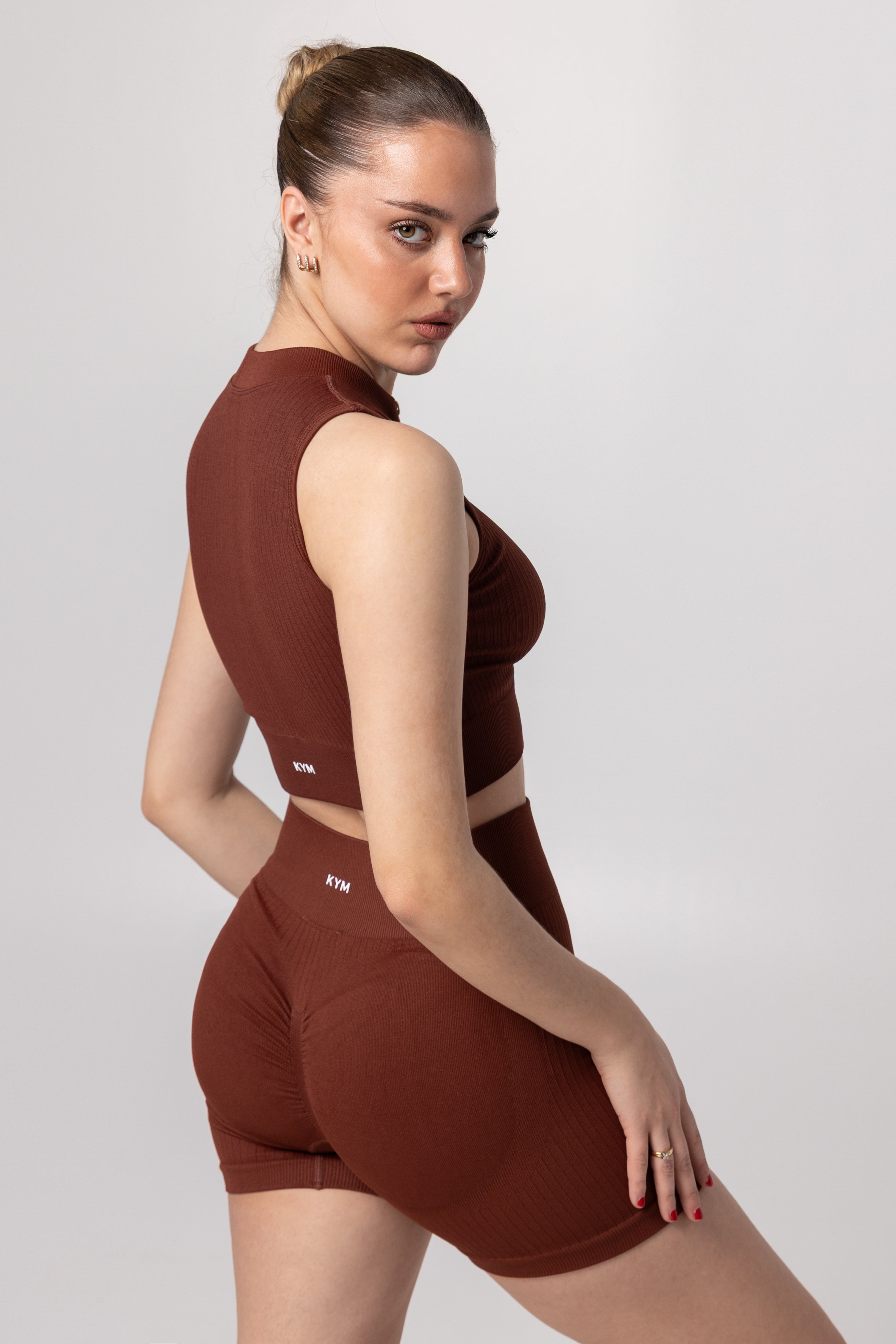 Ribbed Sleeveless Zip Crop Top